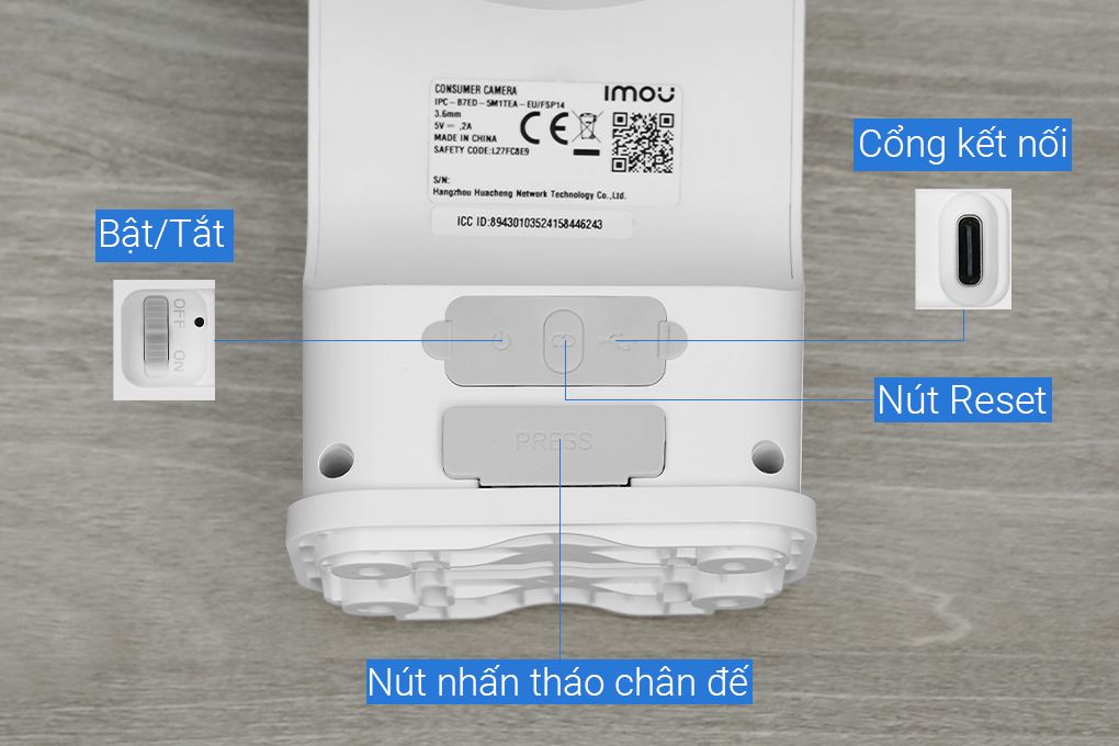 Camera IP Ngoài trời 360 Độ 5MP IMOU AOV PT Wifi 4G Năng Lượng Mặt Trời B7ED-5M0TEA Màu Trắng