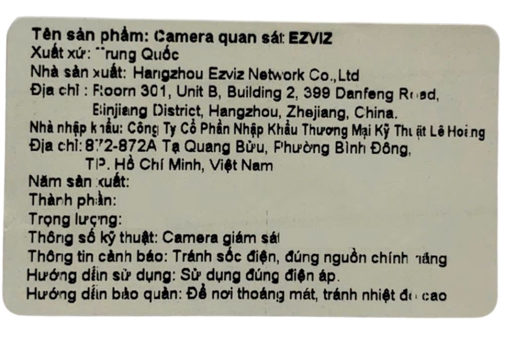 Camera IP 360 Độ 5MP EZVIZ H6C G1 Màu Trắng