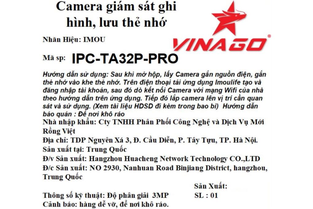 Camera IP 360 Độ IMOU TA32P Pro Màu Trắng