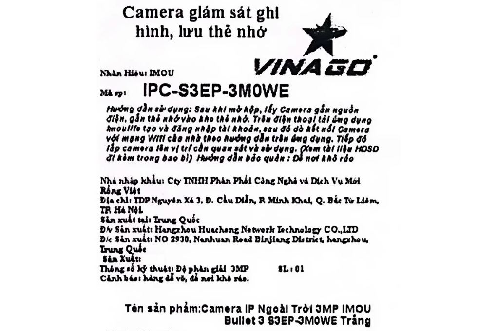 Camera IP Ngoài trời 3MP IMOU Bullet 3 S3EP-3M0WE Màu Trắng