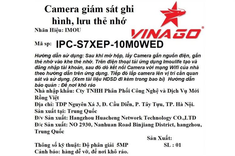 Camera IP Ngoài trời 360 Độ IMOU Cruiser Dual 2 S7XEP-10M0WED Màu Trắng