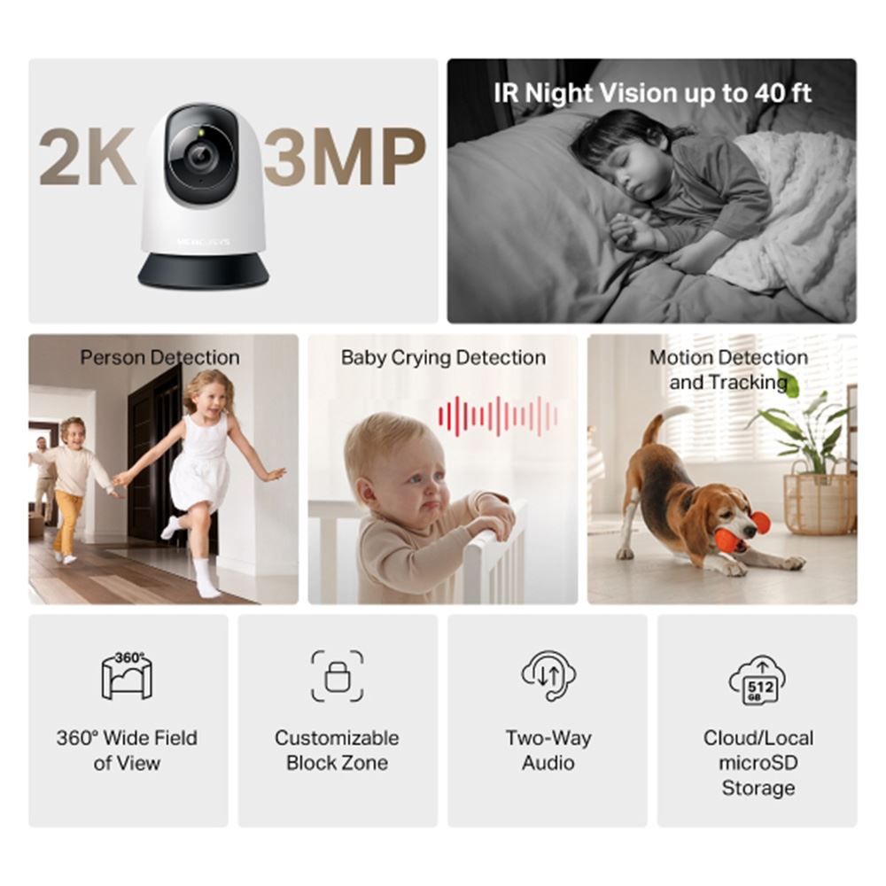 Camera IP 360 Độ 3MP Mercusys MC210 - 4