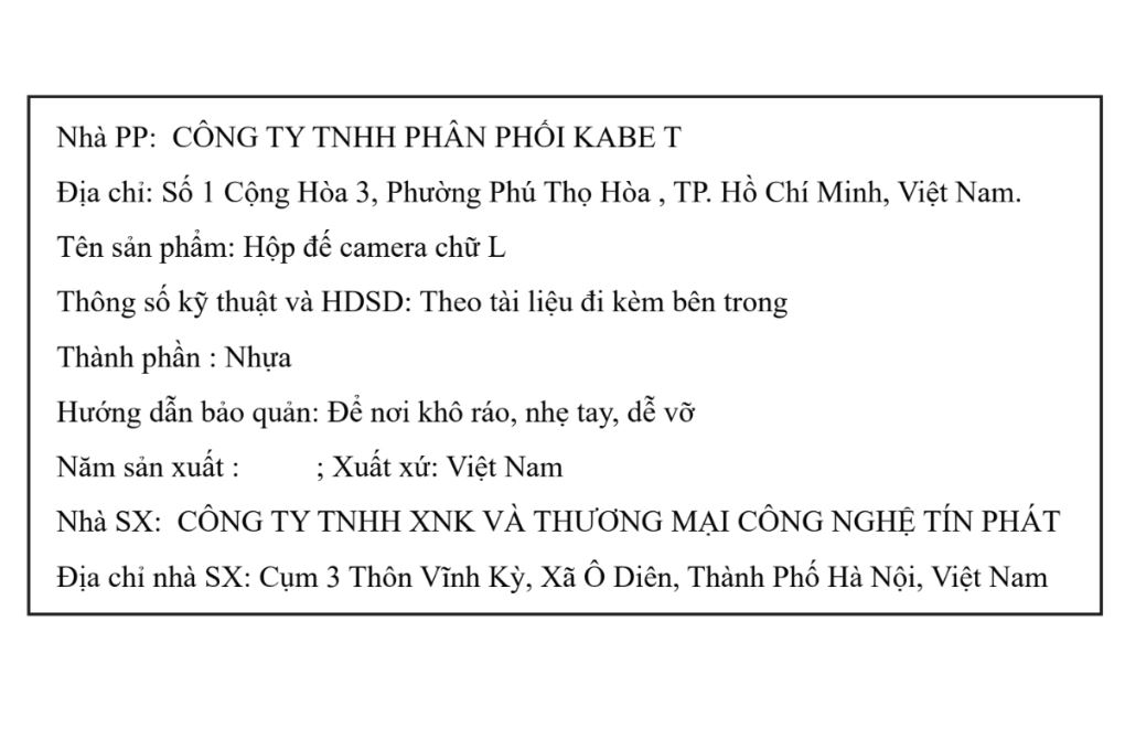 Chân đế camera chữ L gắn tường Màu Trắng