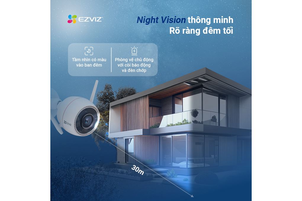Camera IP Ngoài Trời 3MP Ezviz H3C 2K Màu Trắng