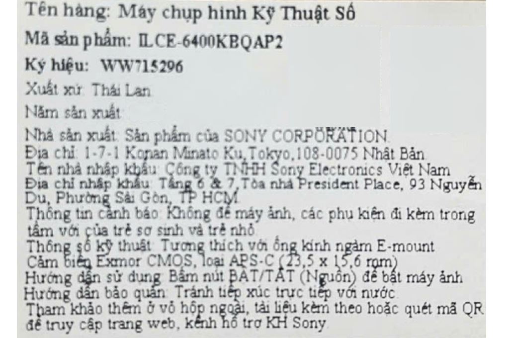 Máy ảnh kỹ thuật số Sony Alpha 6400 ILCE-6400KBQAP2 (Kèm lens E 16-50 mm) - 5