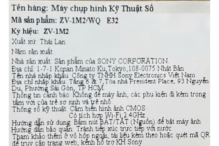 Máy ảnh Vlog Sony ZV-1M2 Màu Trắng