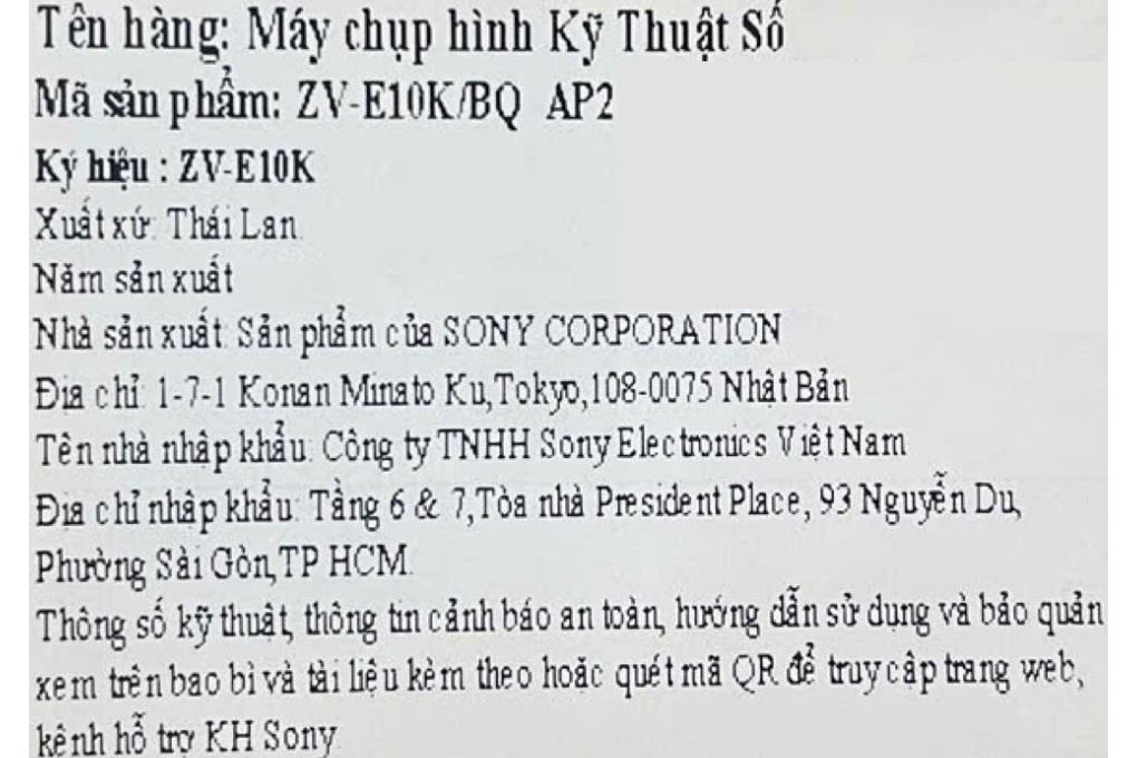 Máy ảnh Vlog Sony ZV-E10K (Kèm Lens E 16-50 mm) Màu Đen