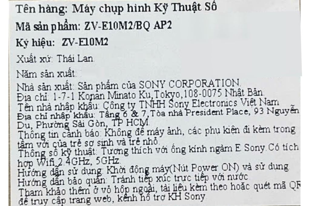 Máy ảnh Vlog Sony ZV-E10M2 (Body only) - 8
