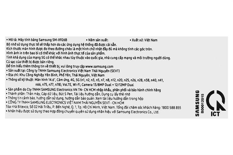 Máy tính bảng Samsung Galaxy Tab S10 Ultra 5G 16GB/1TB Màu Xám