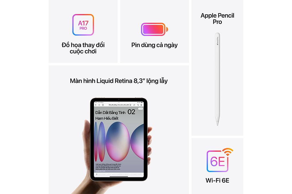 Máy tính bảng iPad mini 7 WiFi 128GB Màu Xanh Dương