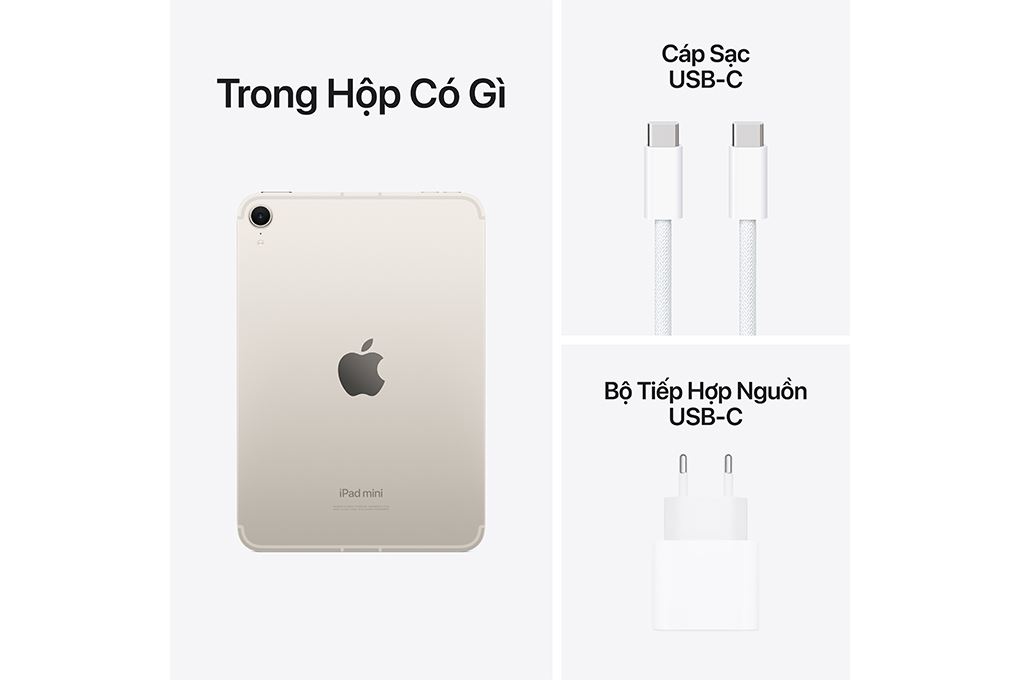 Máy tính bảng iPad mini 7 5G 128GB Màu Trắng Starlight