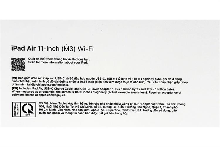 Máy tính bảng iPad Air M3 11 inch WiFi 512GB Màu Tím