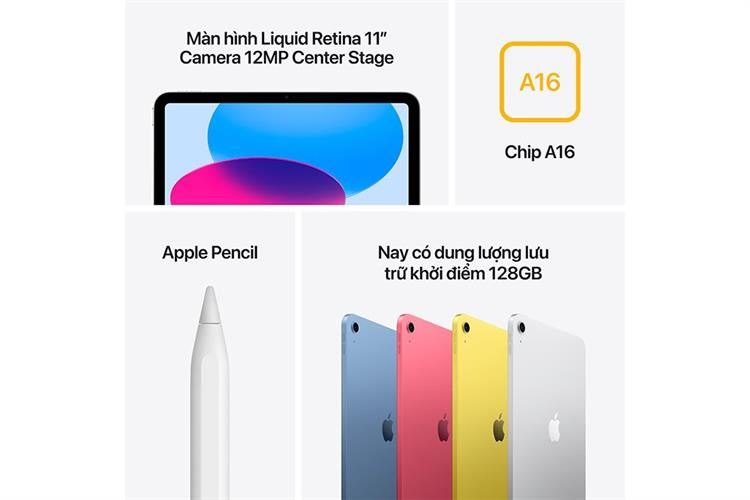 Máy tính bảng iPad A16 WiFi 256GB Màu Xanh Dương