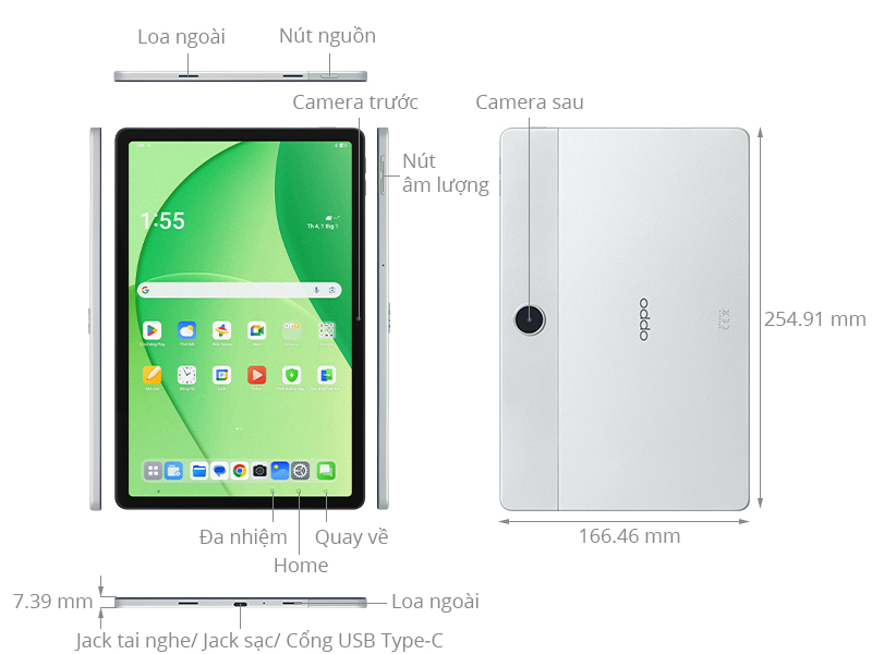 OPPO Pad SE WiFi màn hình nhám 4GB/128GB