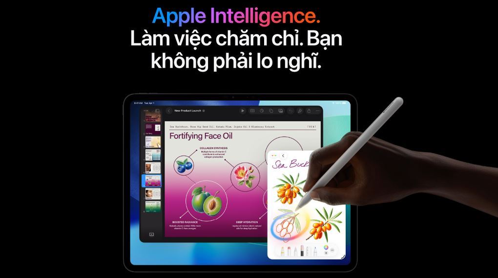 Apple Intelligence trên iPad Pro M5 13 inch Nano WiFi 2TB hỗ trợ xử lý AI nhanh và tiện lợi (Nguồn Ảnh: Apple.com)