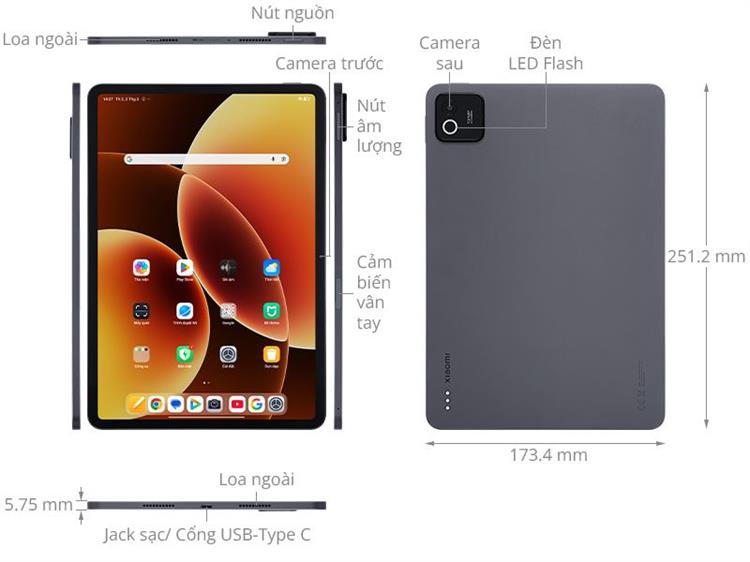 Máy tính bảng Xiaomi Pad 8 8GB/128GB Màu Xám