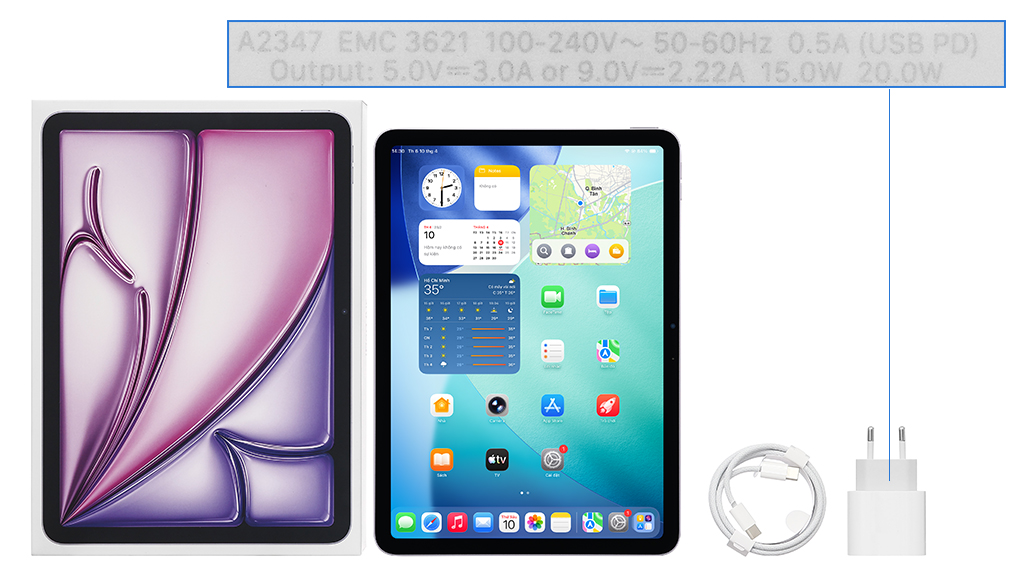 Bộ sản phẩm gồm: Củ sạc nhanh rời đầu Type C, Hộp máy, Cáp Type C - Type C, Sách hướng dẫn