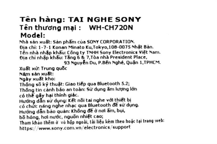 Tai nghe Bluetooth Chụp Tai Sony WH-CH720N Màu Hồng