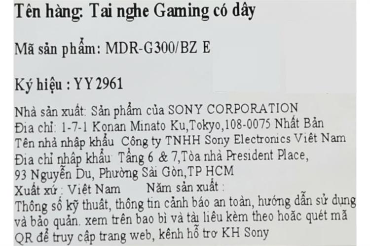 Tai nghe Chụp Tai Gaming Sony INZONE H3 MDR-G300 Màu Đen