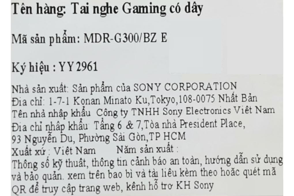 Tai nghe Chụp Tai Gaming Sony INZONE H3 MDR-G300 Màu Đen