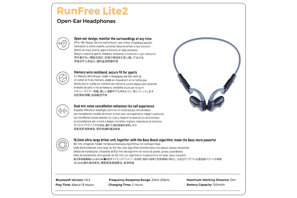 Tai nghe Bluetooth Thể thao Soundpeats RunFree Lite 2 Màu Đen