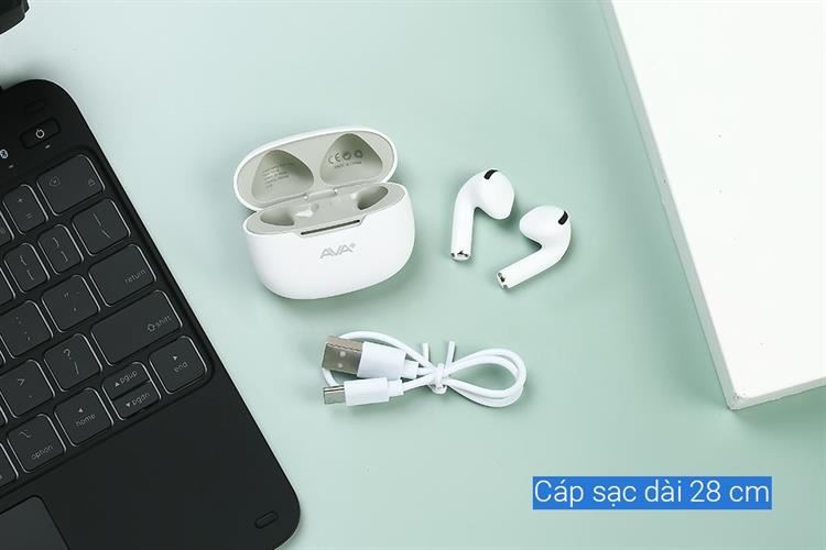 Tai nghe Bluetooth True Wireless AVA+ FreeGo W28 Màu Trắng