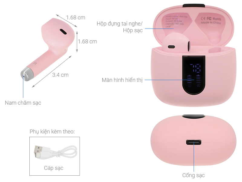 Tai nghe Bluetooth True Wireless AVA+ FreeGo Y50