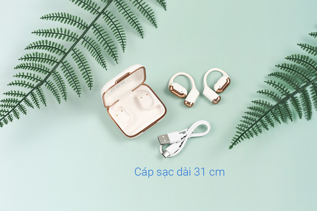 Tai nghe Bluetooth Open-Ear True Wireless AVA+ FreeGo OWS04 Màu Màu be