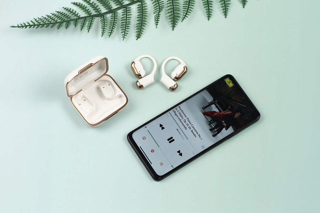 Tai nghe Bluetooth Open-Ear True Wireless AVA+ FreeGo OWS04 Màu Màu be