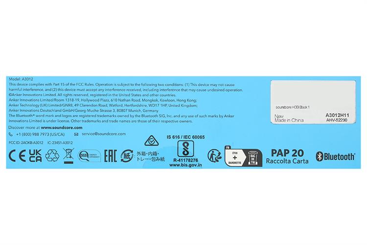 Tai nghe Bluetooth Chụp tai soundcore H30i Màu Đen