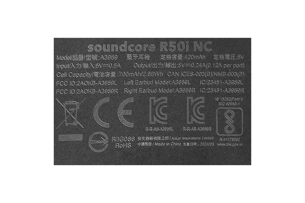Tai nghe Bluetooth True Wireless soundcore R50i NC A3959 Màu Xanh Dương