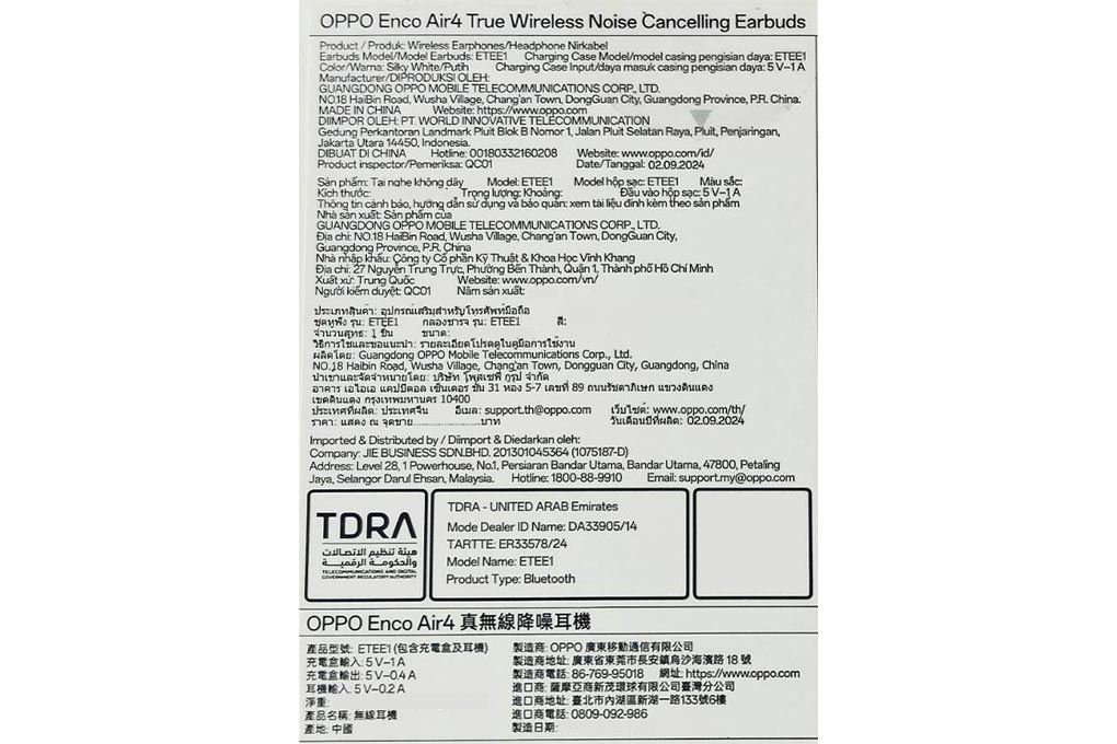Tai nghe Bluetooth True Wireless OPPO ENCO Air 4 ETEE1 Màu Trắng