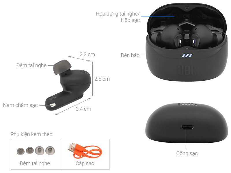 Tai nghe Bluetooth True Wireless JBL Tune Beam 2