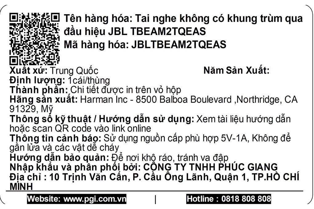 Tai nghe Bluetooth True Wireless JBL Tune Beam 2 Màu Xanh ngọc