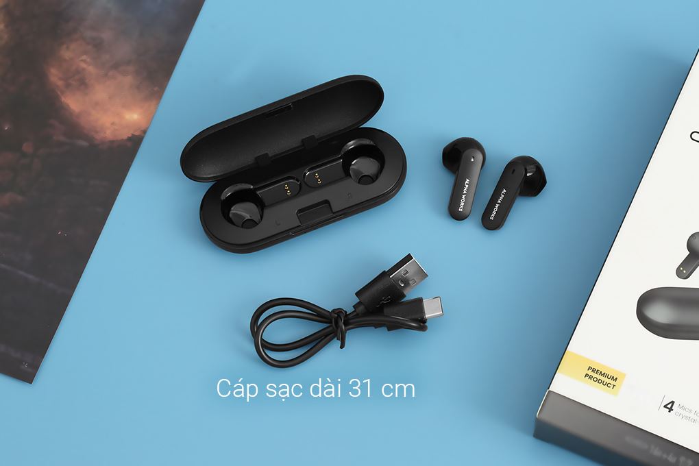 Tai nghe TWS Alpha Works AW-Curve 200 Màu Đen