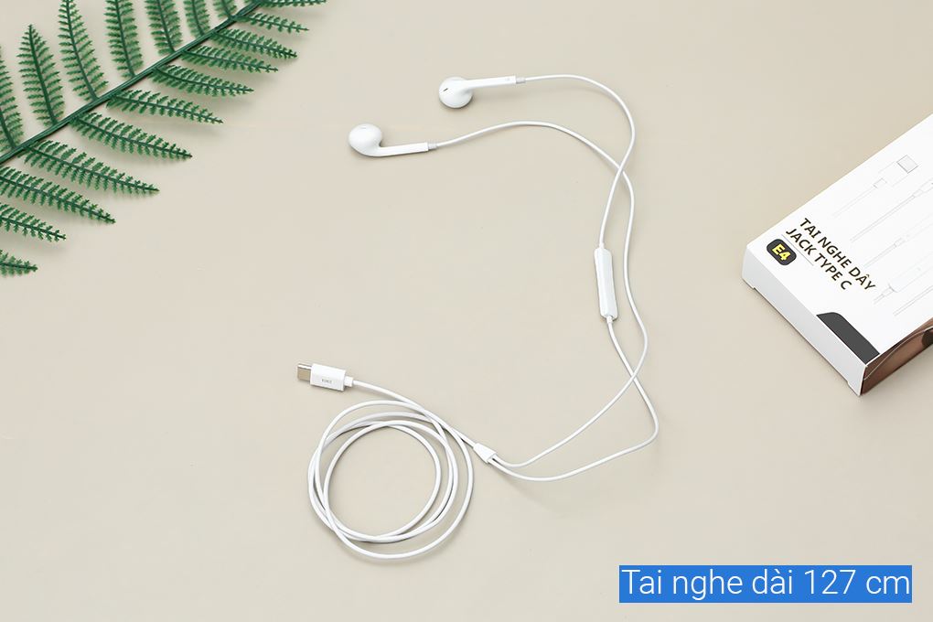 Tai nghe Có dây Type C AVA+ LiveBass E4 Màu Trắng