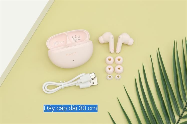 Tai nghe Bluetooth True Wireless Havit TW986 Màu Hồng
