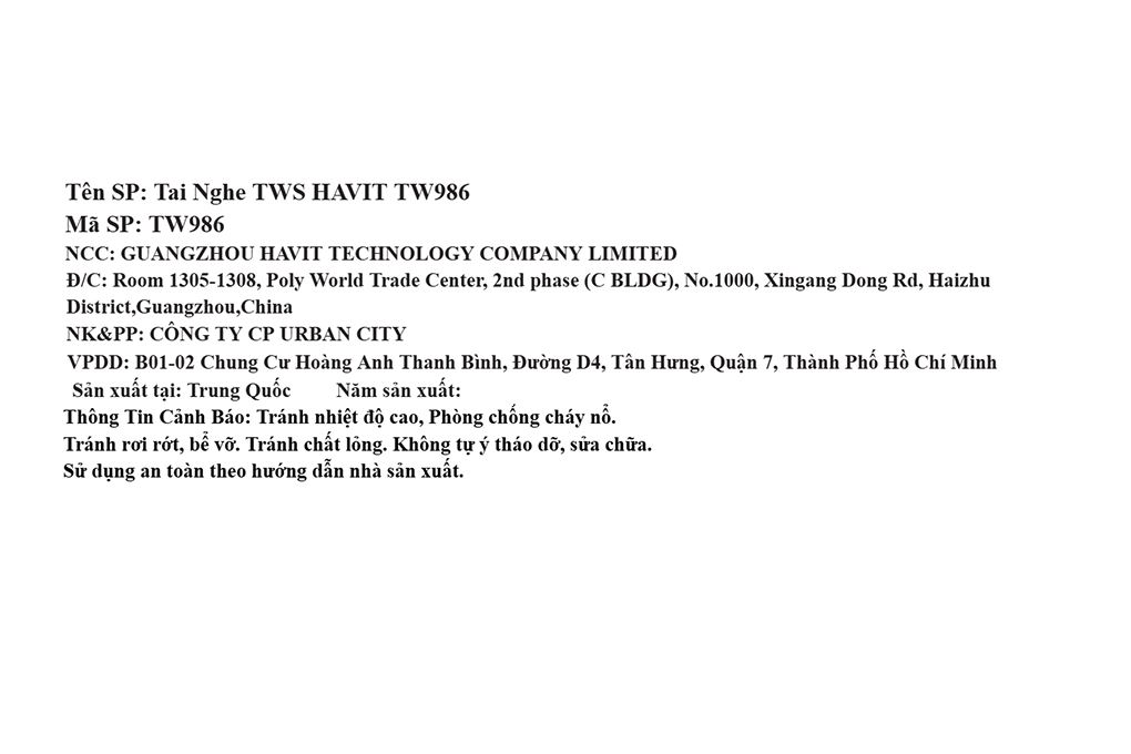 Tai nghe Bluetooth True Wireless Havit TW986 Màu Hồng