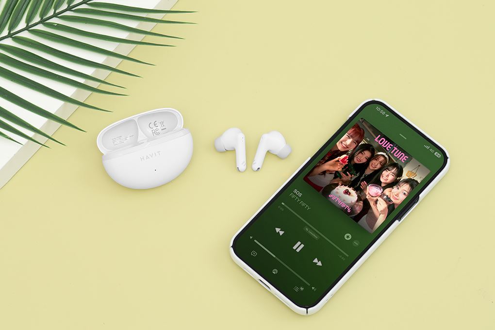 Tai nghe Bluetooth True Wireless Havit TW986 Màu Trắng