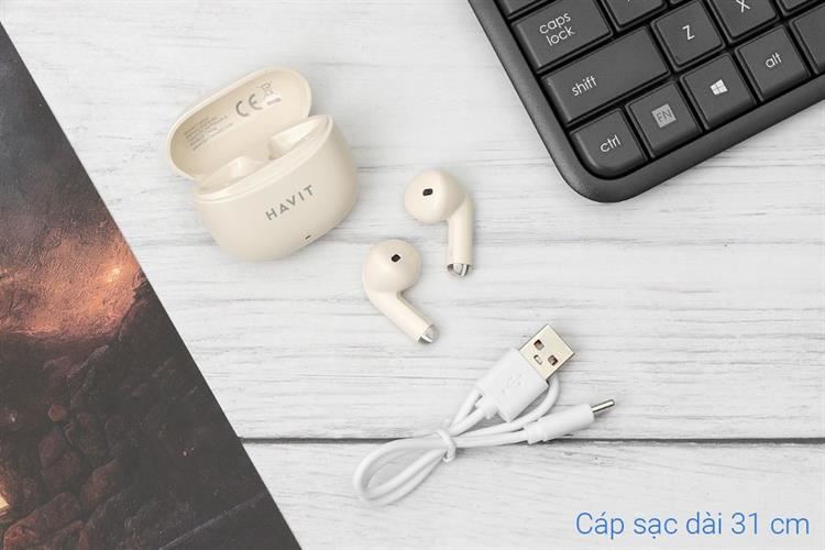 Tai nghe Bluetooth True Wireless Havit TW941 Màu Màu be