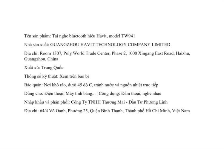 Tai nghe Bluetooth True Wireless Havit TW941 Màu Màu be