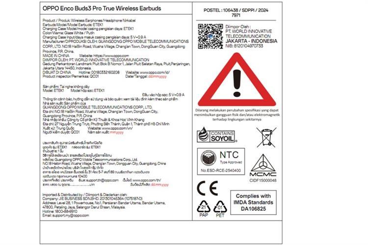 Tai nghe Bluetooth True Wireless OPPO ENCO Buds 3 Pro ETEK1 Màu Xám