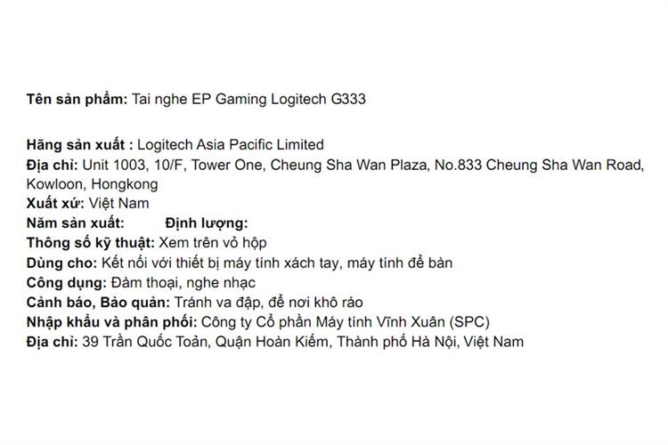 Tai nghe Có dây Gaming Logitech G333 Màu Trắng