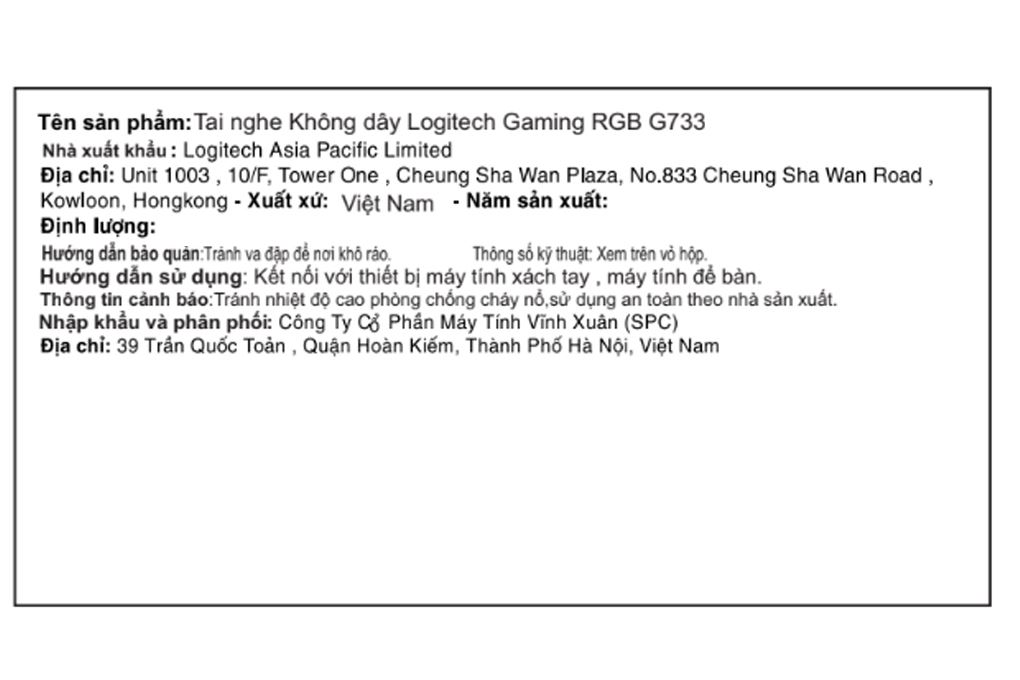 Tai nghe Chụp Tai Gaming Logitech G733 Màu Tím