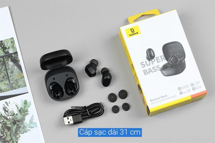 Tai nghe Bluetooth True Wireless Baseus Bass BD1 Màu Đen