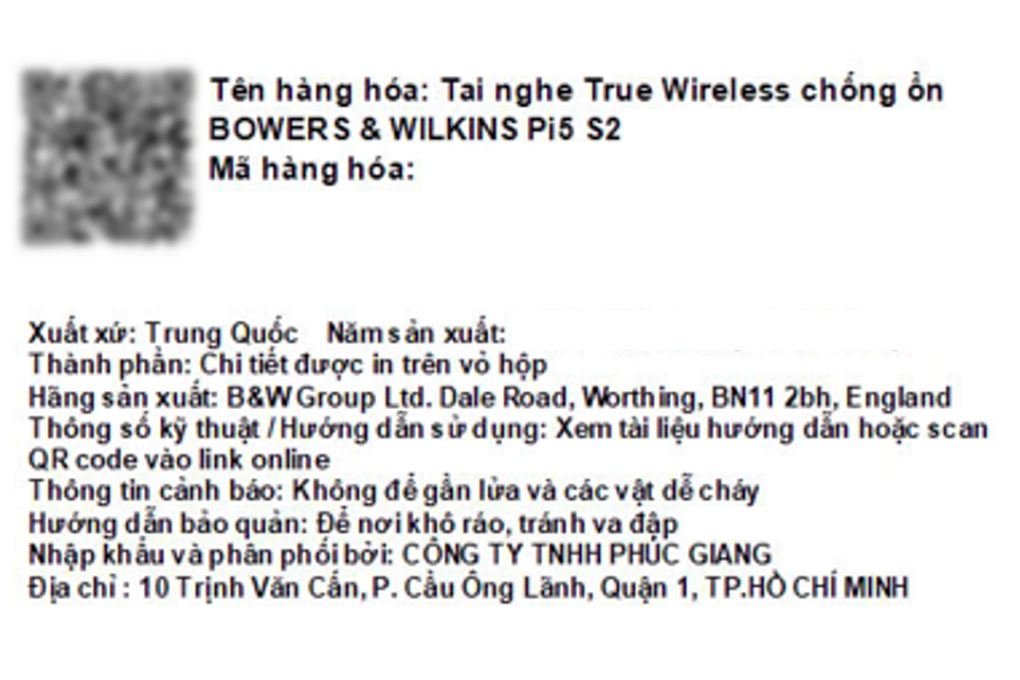 Tai nghe Bluetooth True Wireless Bowers & Wilkins Pi5 S2 Màu Tím