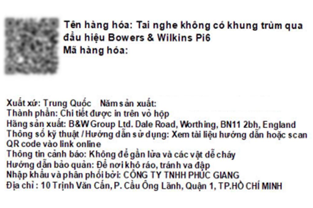 Tai nghe Bluetooth True Wireless Bowers & Wilkins Pi6 Màu Xanh Dương
