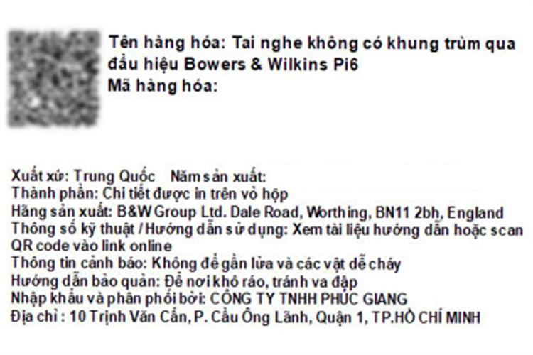 Tai nghe Bluetooth True Wireless Bowers & Wilkins Pi6 Màu Xám nhạt