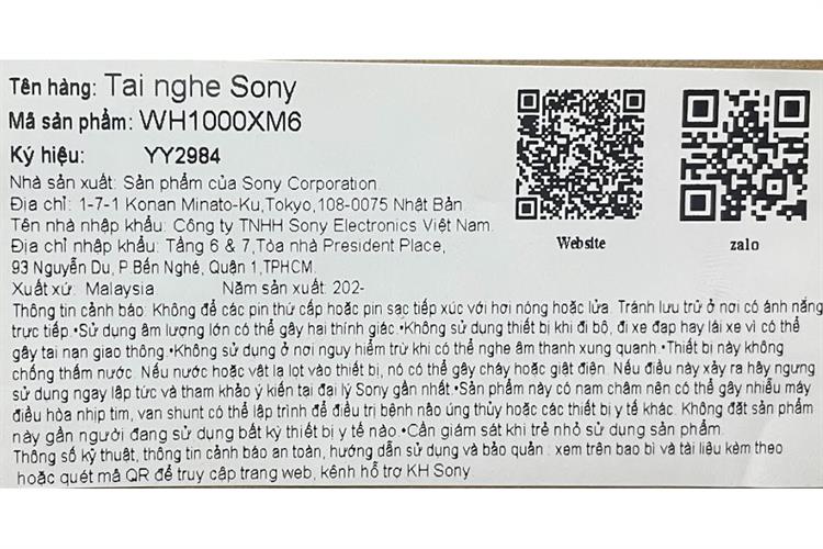 Tai nghe Bluetooth Chụp tai Sony WH1000XM6 Màu Xanh Dương