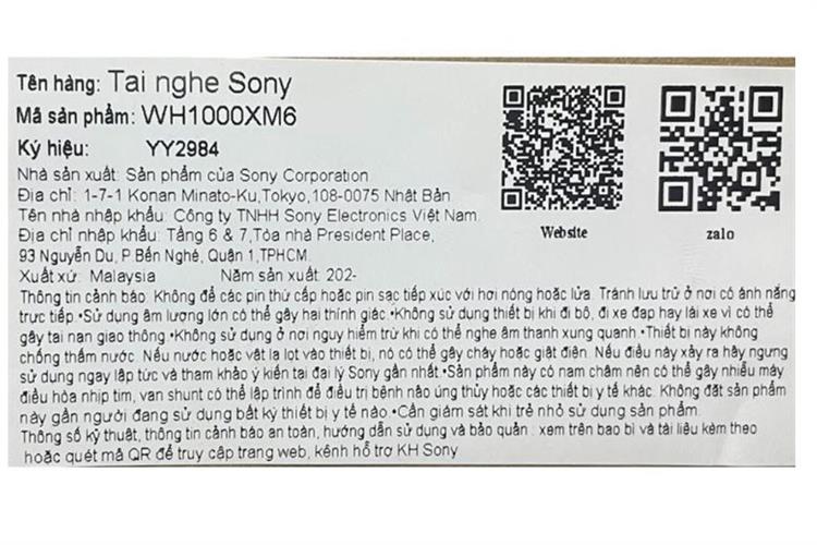 Tai nghe Bluetooth Chụp tai Sony WH1000XM6 Màu Đen